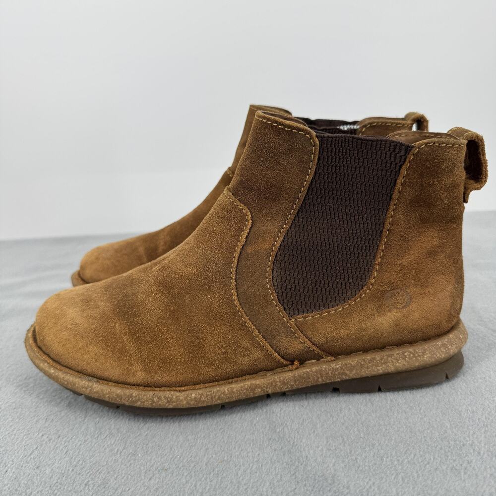Born Faline Chelsea‎ Boots Womens 7.5 Brown Suede Ankle Booties - Picture 2 of 8